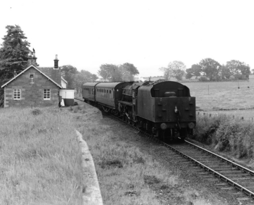 Tullibardine Station with the remains of the goods siding where Amy worked on the left - Douglas Hume